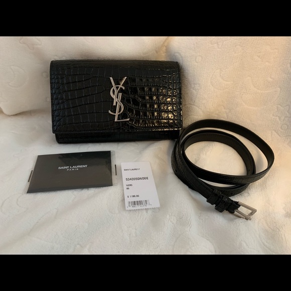 Saint Laurent Kate belt bag Croc Embossed - Picture 1 of 8